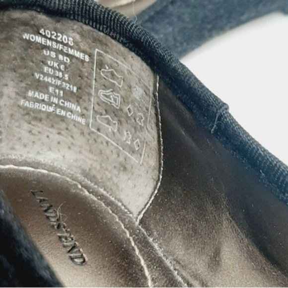 LANDS' END  Ballet Flats Felted Slip-On Shoes Dark Grey Sz 8 - Picture 10 of 11